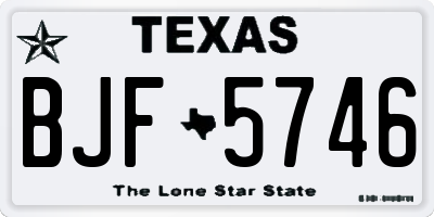 TX license plate BJF5746
