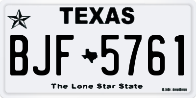 TX license plate BJF5761