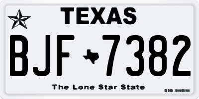 TX license plate BJF7382
