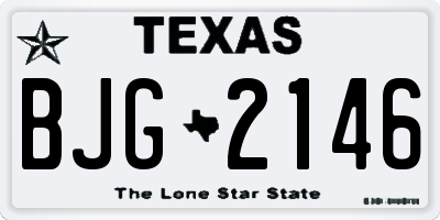 TX license plate BJG2146