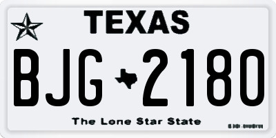 TX license plate BJG2180