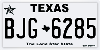 TX license plate BJG6285