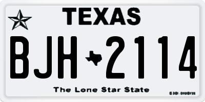TX license plate BJH2114
