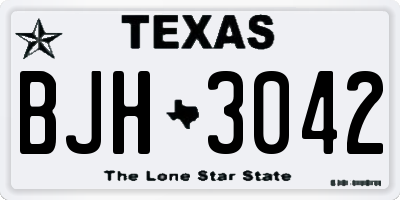 TX license plate BJH3042