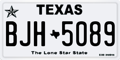 TX license plate BJH5089
