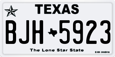 TX license plate BJH5923