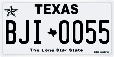 TX license plate BJI0055