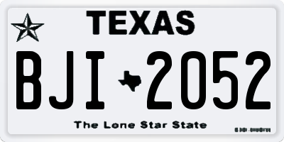 TX license plate BJI2052