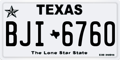 TX license plate BJI6760