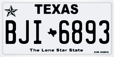 TX license plate BJI6893