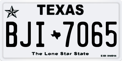 TX license plate BJI7065