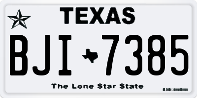 TX license plate BJI7385