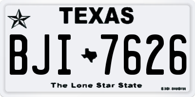 TX license plate BJI7626