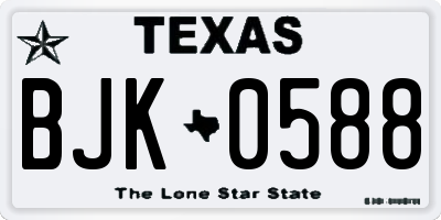 TX license plate BJK0588