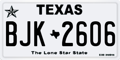 TX license plate BJK2606