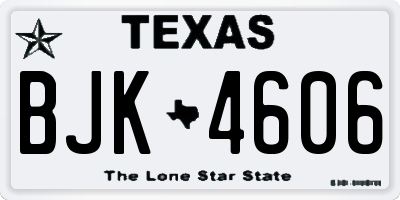 TX license plate BJK4606