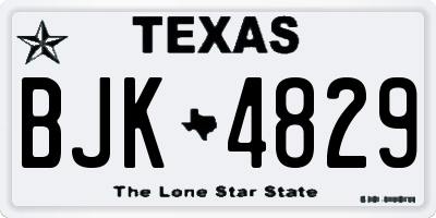 TX license plate BJK4829