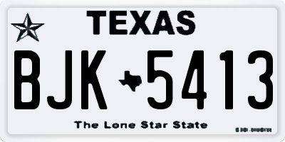 TX license plate BJK5413