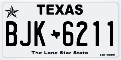 TX license plate BJK6211