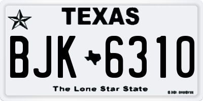 TX license plate BJK6310