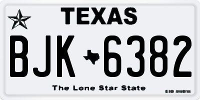TX license plate BJK6382