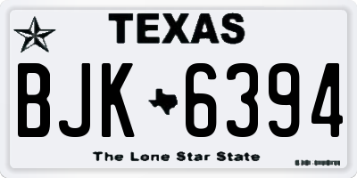 TX license plate BJK6394