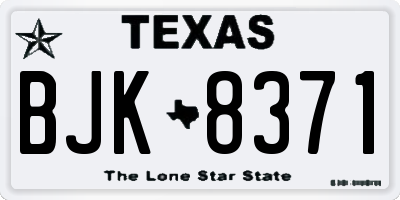 TX license plate BJK8371