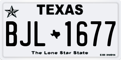 TX license plate BJL1677