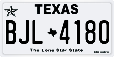 TX license plate BJL4180