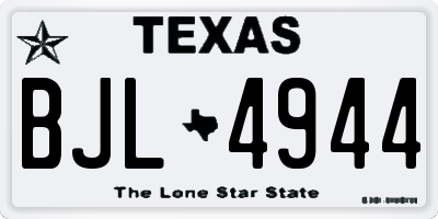 TX license plate BJL4944