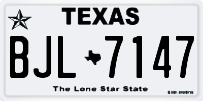 TX license plate BJL7147