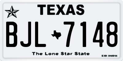 TX license plate BJL7148