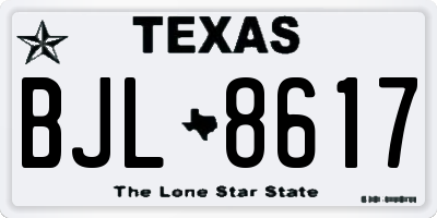 TX license plate BJL8617