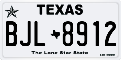 TX license plate BJL8912