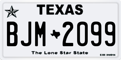 TX license plate BJM2099