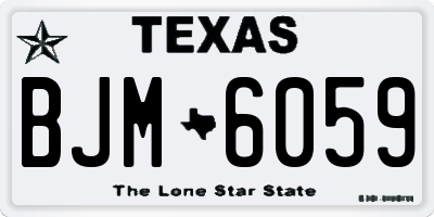 TX license plate BJM6059