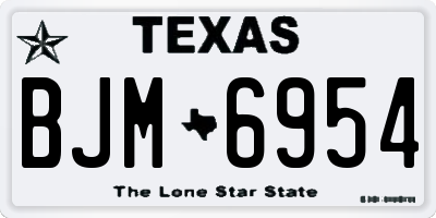 TX license plate BJM6954