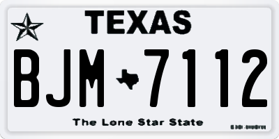 TX license plate BJM7112