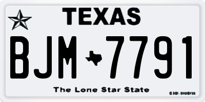 TX license plate BJM7791