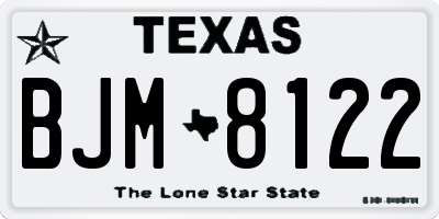TX license plate BJM8122