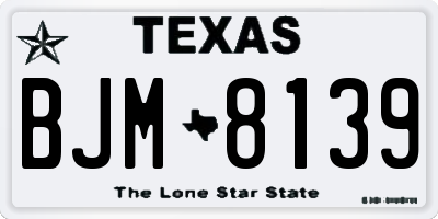 TX license plate BJM8139