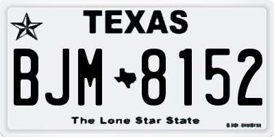 TX license plate BJM8152