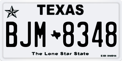 TX license plate BJM8348