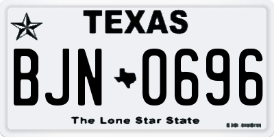 TX license plate BJN0696