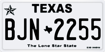 TX license plate BJN2255