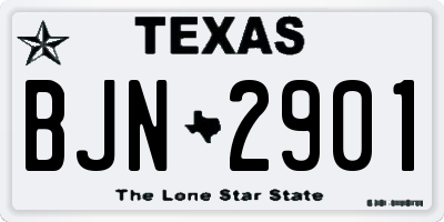 TX license plate BJN2901