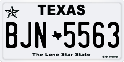 TX license plate BJN5563