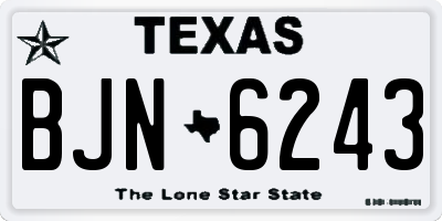 TX license plate BJN6243