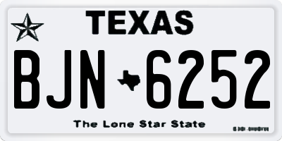 TX license plate BJN6252