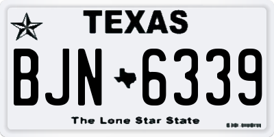 TX license plate BJN6339